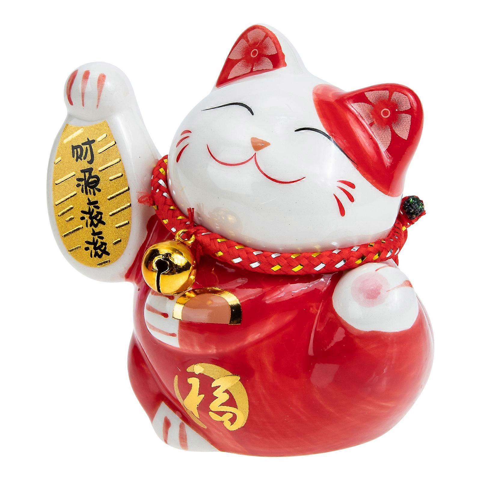 Ceramic Cat Saving Pot Fortune Cat Ornament for Home Decor Gift