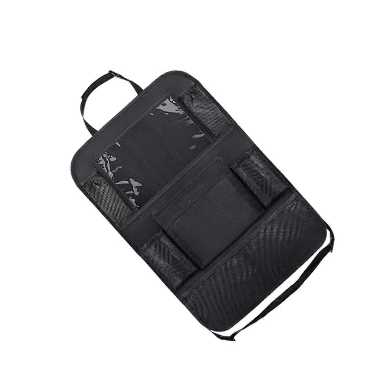 Waterproof MultiPocket Car Back Seat Organizer with Headrest Mount for Travel Storage