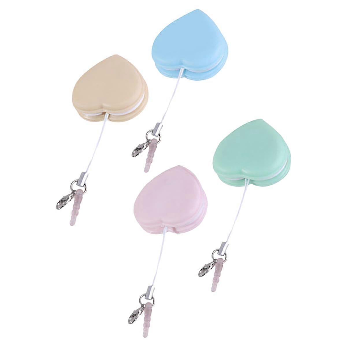 Screen and Lens Cleaner Keychain 4pcs HeartShaped Dual Function with Eyeglass Cleaning Cloth