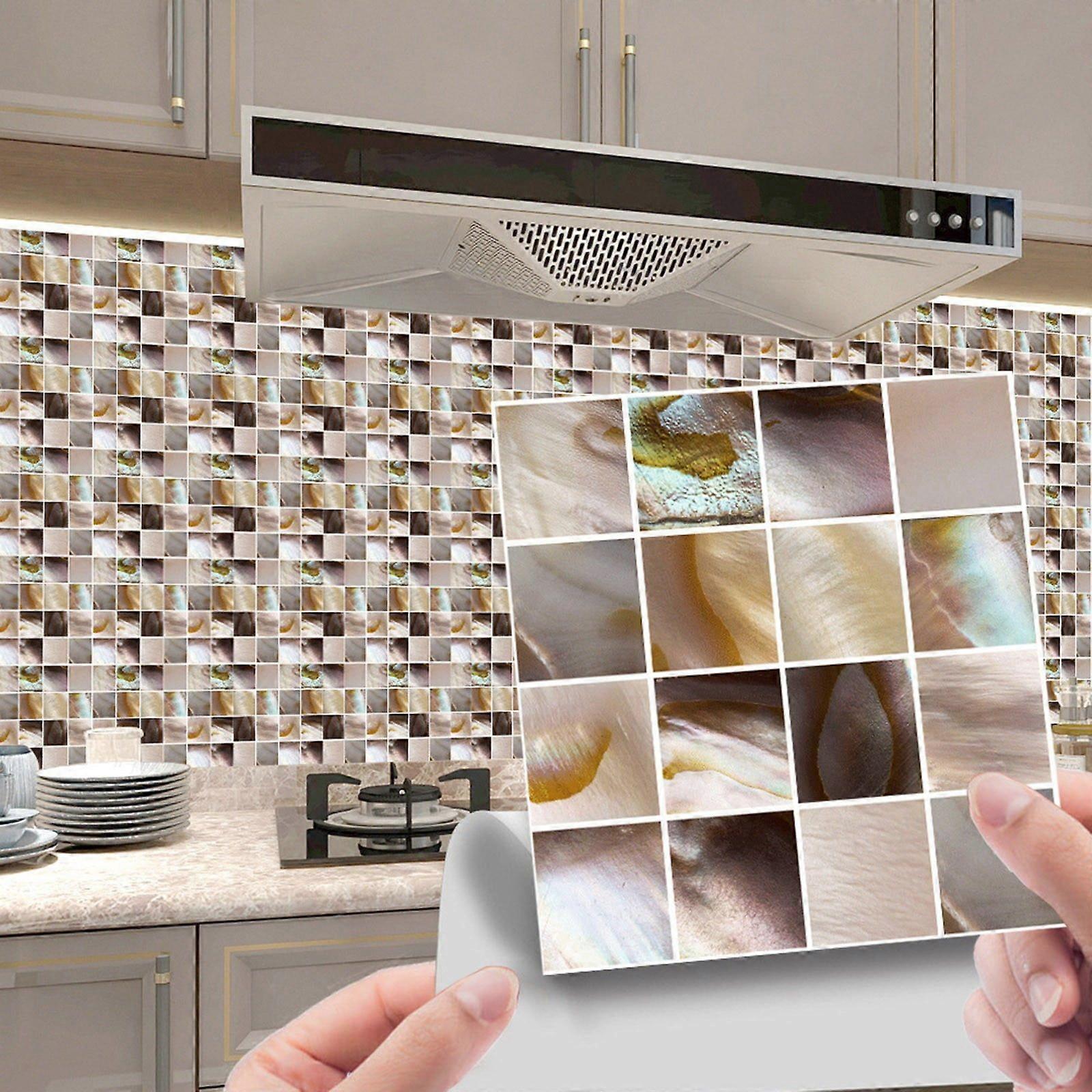 Home Decor 10Pc Peel and Stick Ceramic Tile Paste 3D Lattice Crystal Ceramic Tile Paste  W