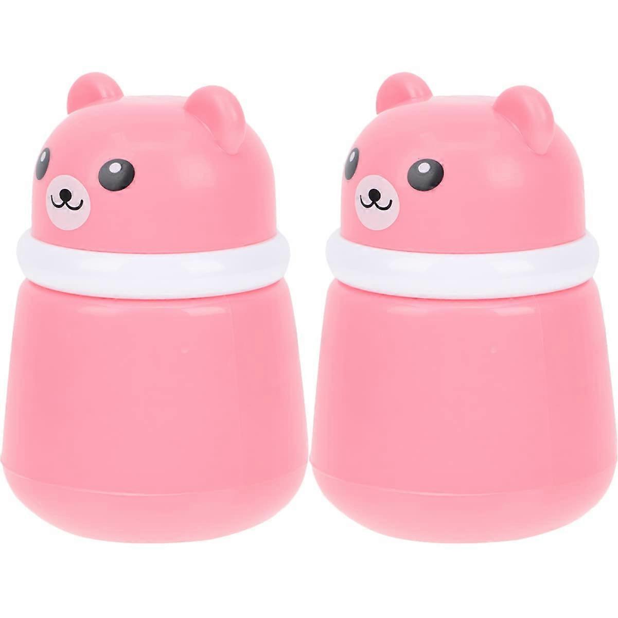 2pcs Powder Puff Case with Secure Locking Lid, Refillable Loose Powder Container for Travel