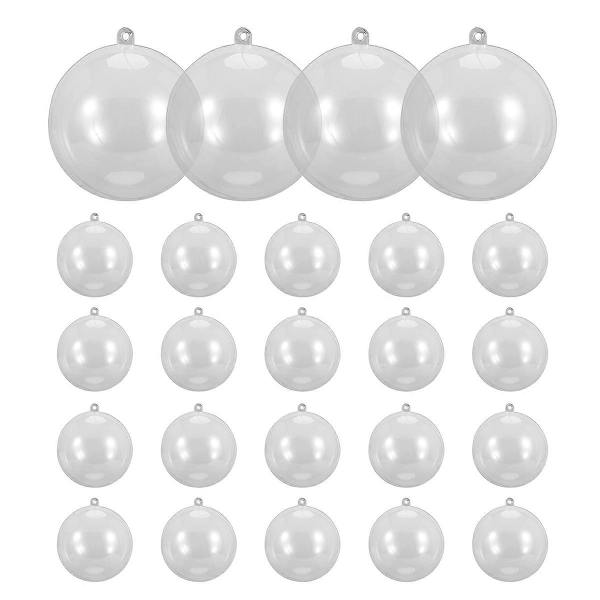 24 Balls/Batch DIY 80mm Hanging Ball Transparent Plastic Filled