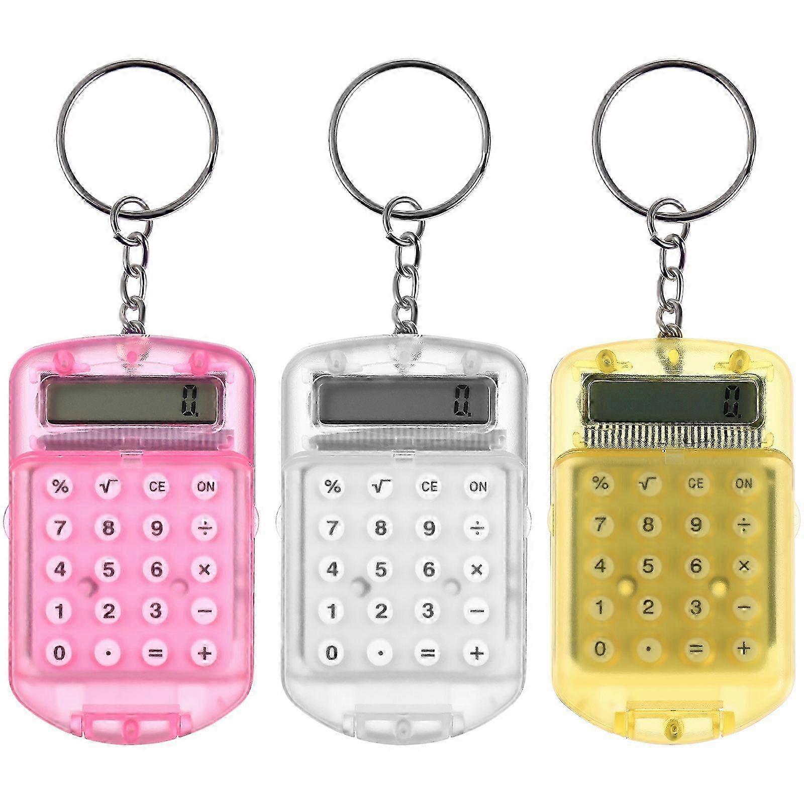 Mini Calculator, Clear Display, 3 per Pack, Portable Calculator