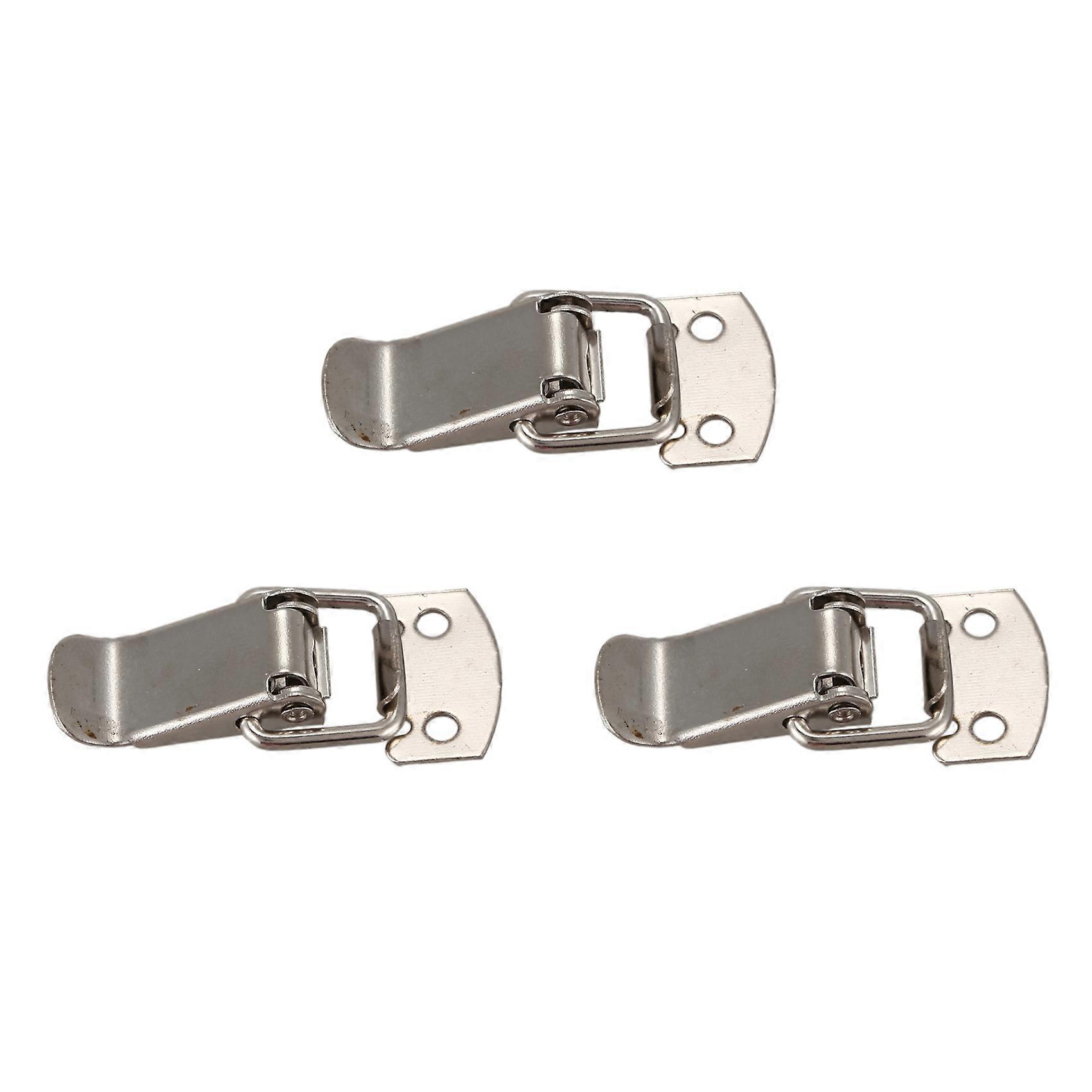 3X Silver Tone Metal Toggle Draw Latch Straight Loop Catch 1.6 Inch