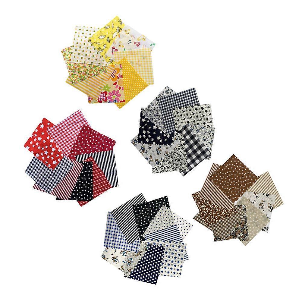 Assorted Cotton Printed Fabric for Handmade Projects 5Packs Patchwork Quilt Squares