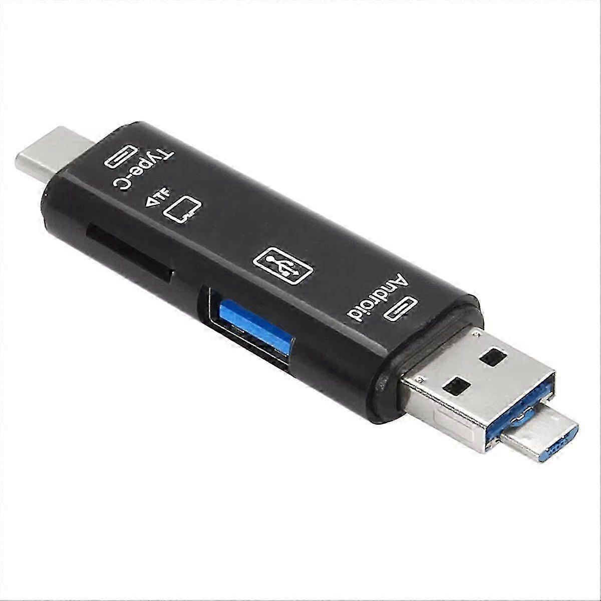 Multifunction USB 3.0 Type C USB Micro-USB SD TF Memory Card Reader for Android Computer Dock OTG Type C Adapter Black