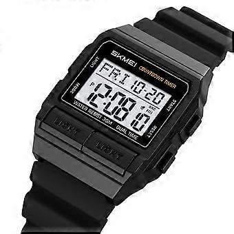 Montre numérique robuste pour homme, idéale pour les sports de plein air, étanche, avec affichage lumineux et alarme, parfaite pour la randonnée, le camping, la course à pied et la natation.