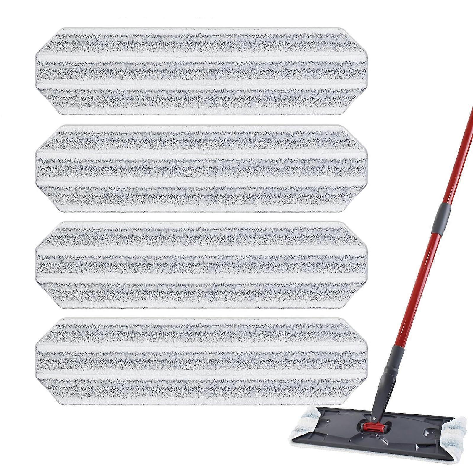 Microfiber Mop Pads Replacements Compatible with H2prO, Reusable Machine Washable Flat Mop Refills 4 Pack