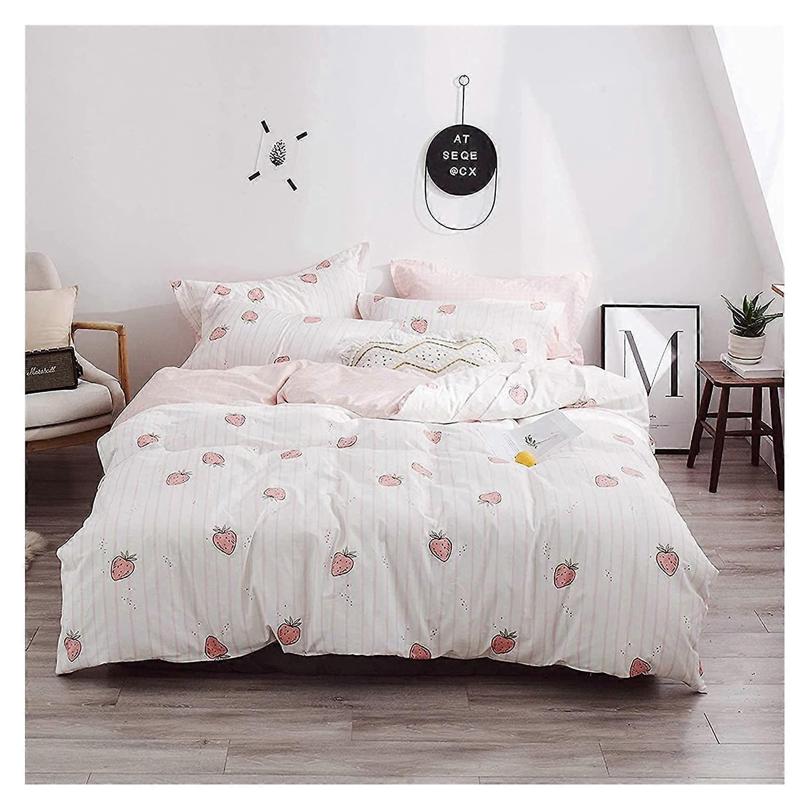 Soft Breathable Cotton Printed 4Piece Bedding Set for Double Bed with Durable Stitching Design