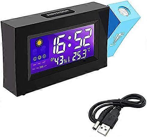 Alarm clock with projector, digital bedside alarm clock, LED