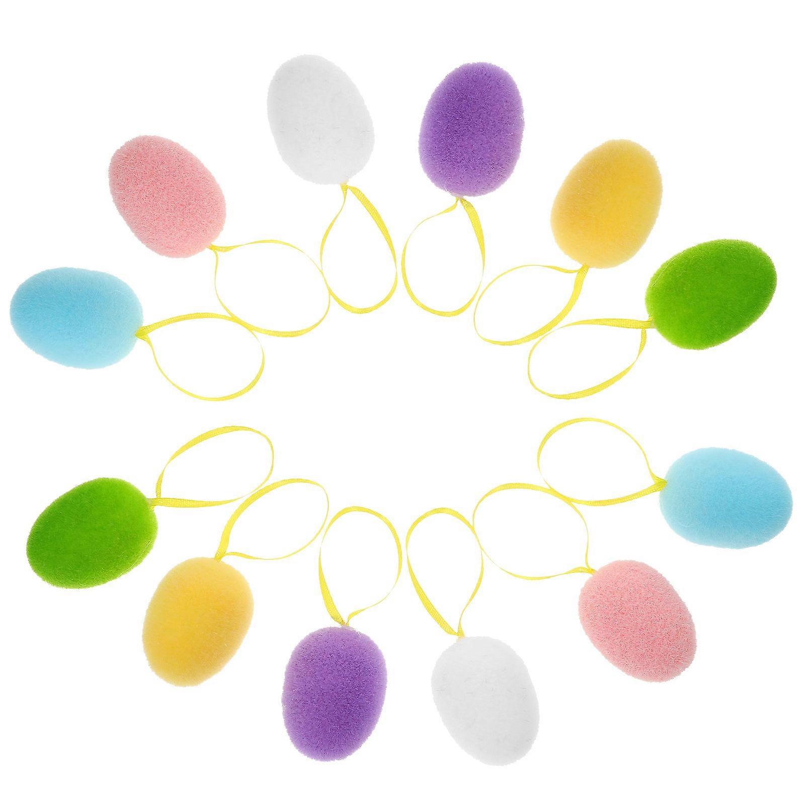 24pcs Easter Eggs Hanging Ornaments Easter Hanging Eggs Easter Decorations Decorative Eggs