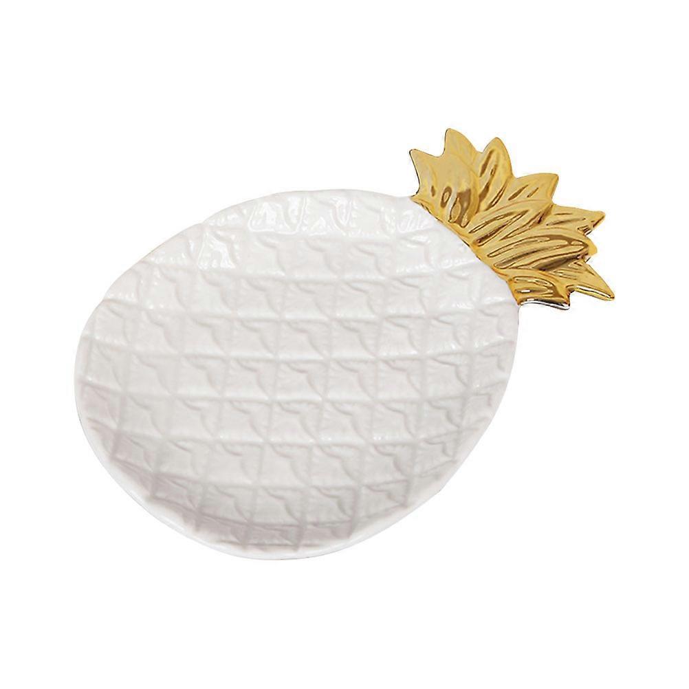 Ceramic Fruit Plate for Serving 3Pcs Pineapple Design Snack Plates