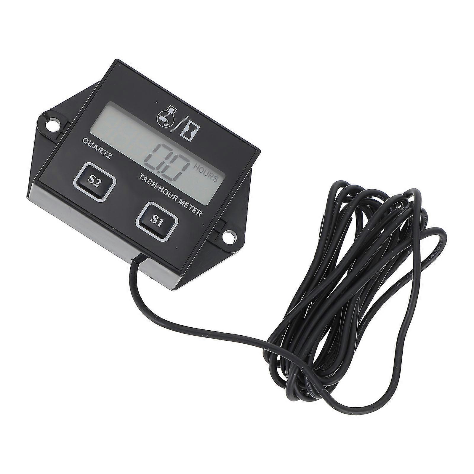 1pc Gasoline Engine Digital Tachometer Meter LCD Digital Display Timer Gauge