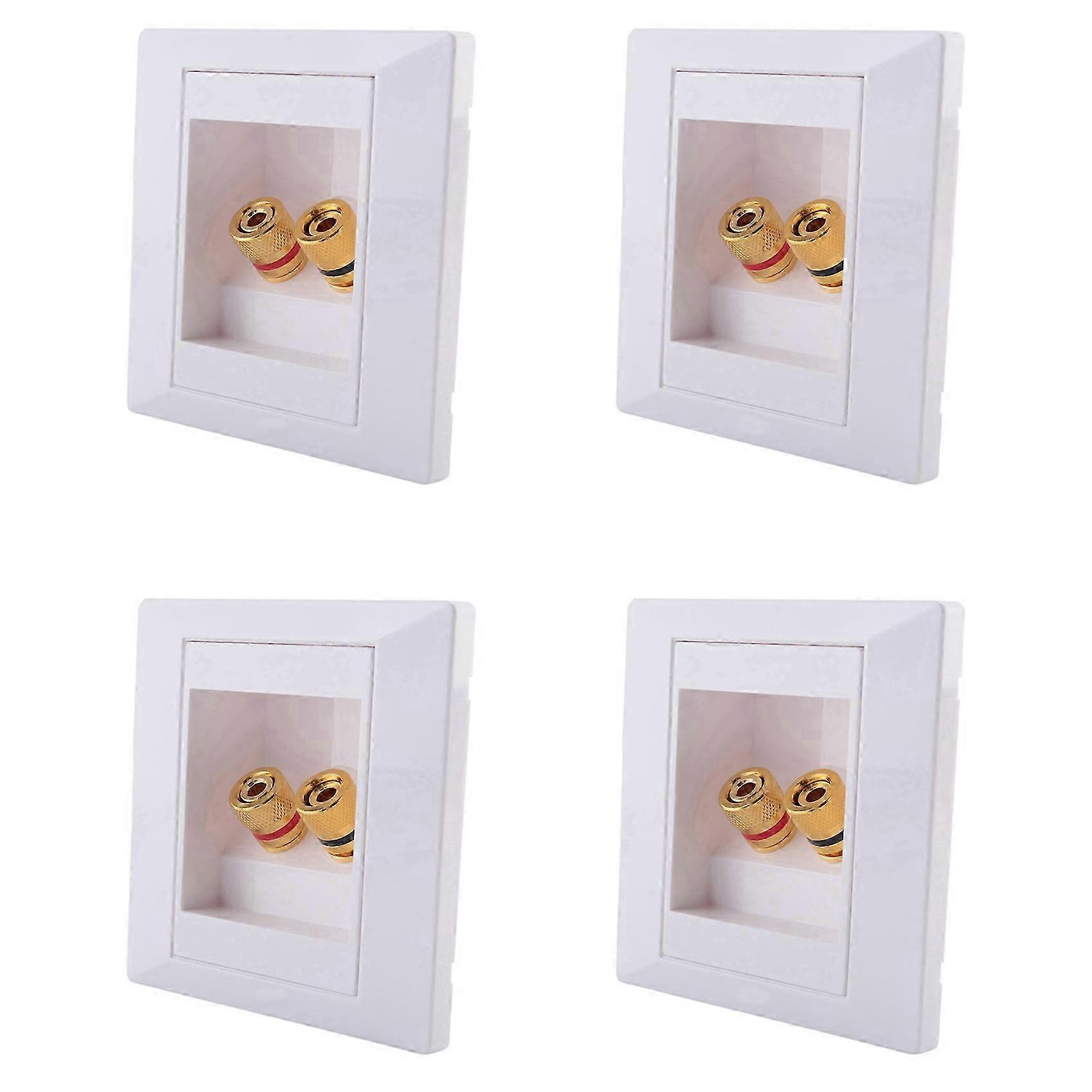 4X Wall Socket Connection Port with 2 Jack Speaker