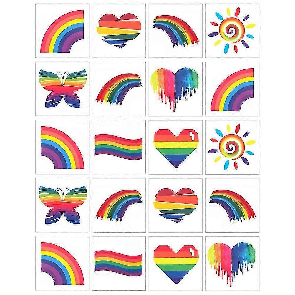 40 Sheets Rainbow Temporary Face Stickers Gradient Tattooing Stickers
