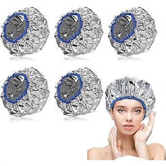5 Pcs Deep Conditioning Caps Aluminum Foil Reusable Hair Heat Processing Waterproof Dustproof Thickened Shower for Home and Salon Use