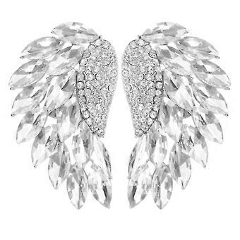 2pcs Clip de zapato de ala de ángulo de estrás para mujer dama Diy Ropa Bolsos Zapatos Encantos Accesorios Zapatos de cristal Encantos de joyería para zapatos planos Tacones altos Decoración Silv
