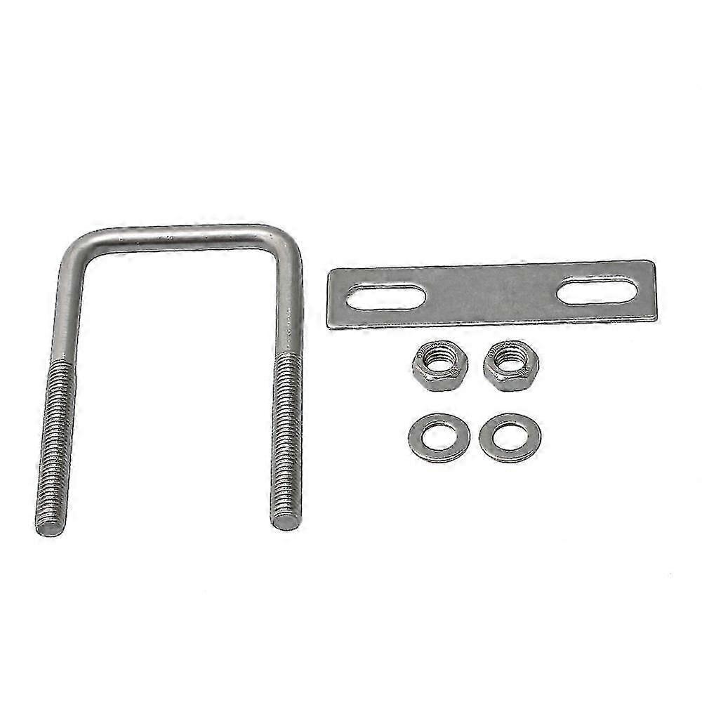 Silver Stainless Steel U Shaped Bolt M8 Thread with Nut compatible with Pipe Fixing