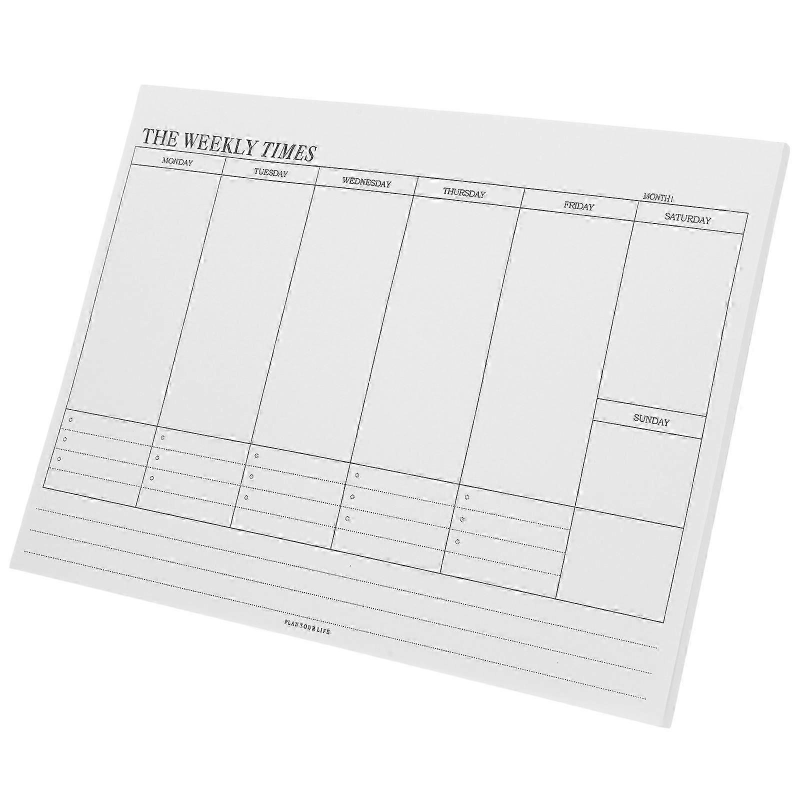 Undated Weekly Calendar Notepad For Students White Organizing Tasks 1Set