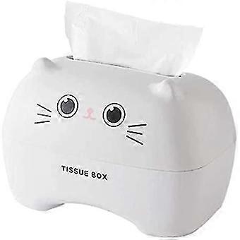Katze Tissue Box, 3D Cartoon Tissue Dispensers, Tissue Box Halter für Haus oder Büro Dekoration (weiß)