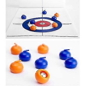 Tabletop-Curling-Spiel mit 8 Pucks Steine für Kinder und Erwachsene Familienspiel Curling Brettspiel Geschenk