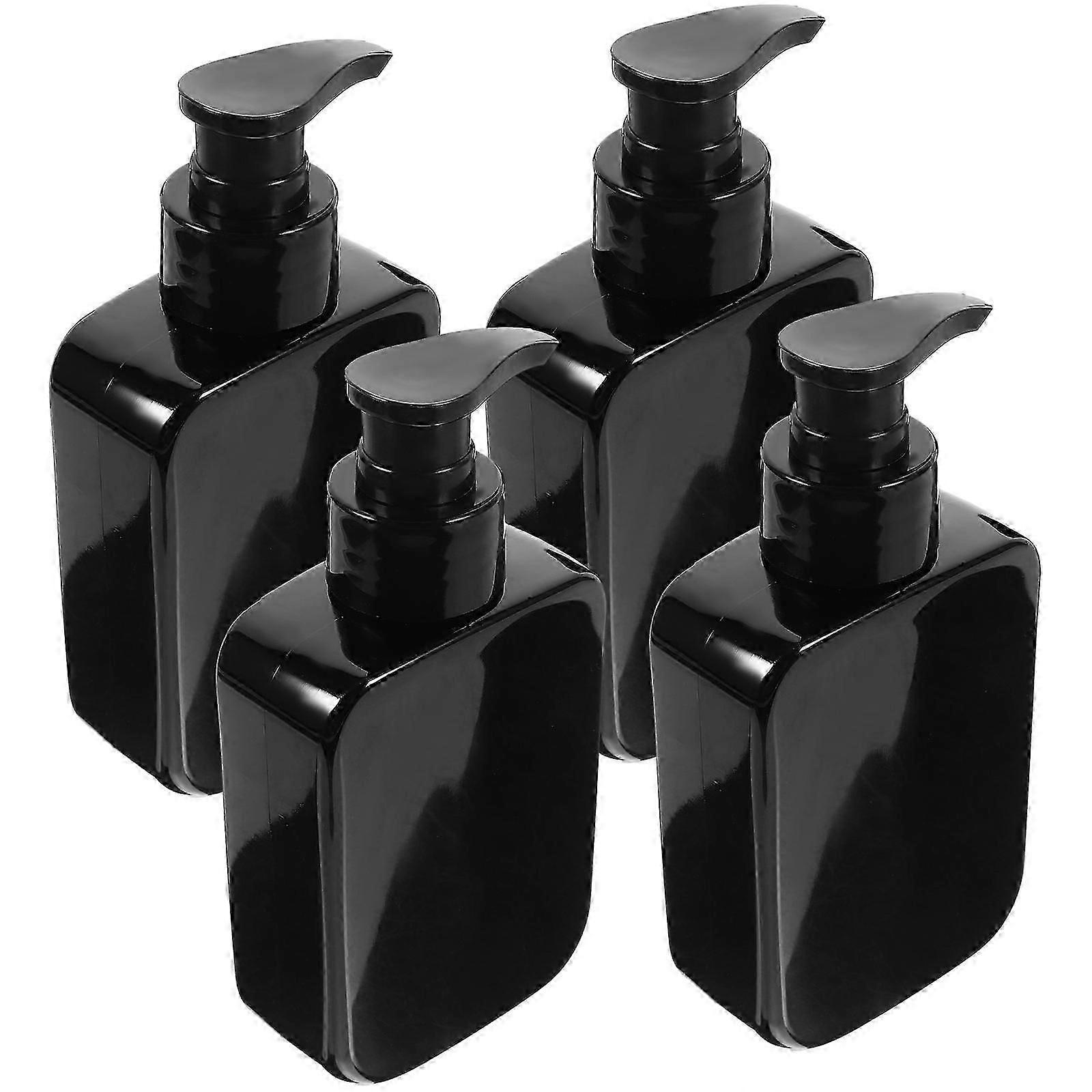 Empty Pump Lotion Bottle 4Pcs for Storage Use Durable Black Pet Bottle