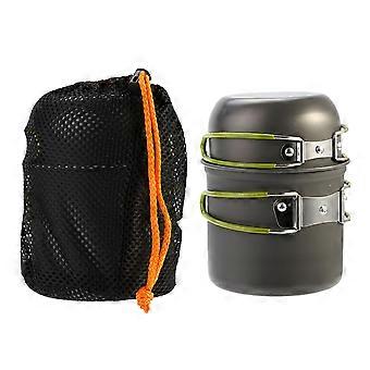 Draagbare opvouwbare camping pot set met opbergtas voor outdoor activiteiten
