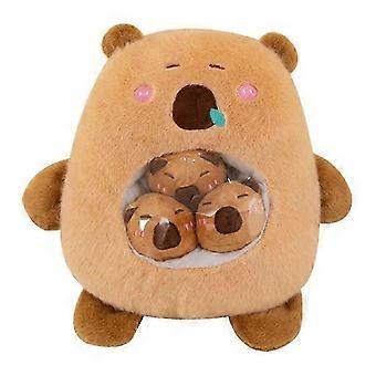 Capybara Plüschtier, bequeme Kinderzimmerdekoration mit kleiner, abnehmbarer Puppe, ideales Geschenk für die Familie [XR]