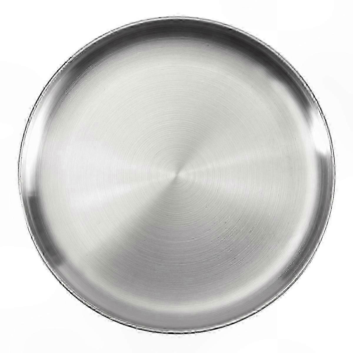 30cm Silver Shallow Tray for Food Serving and Presentation