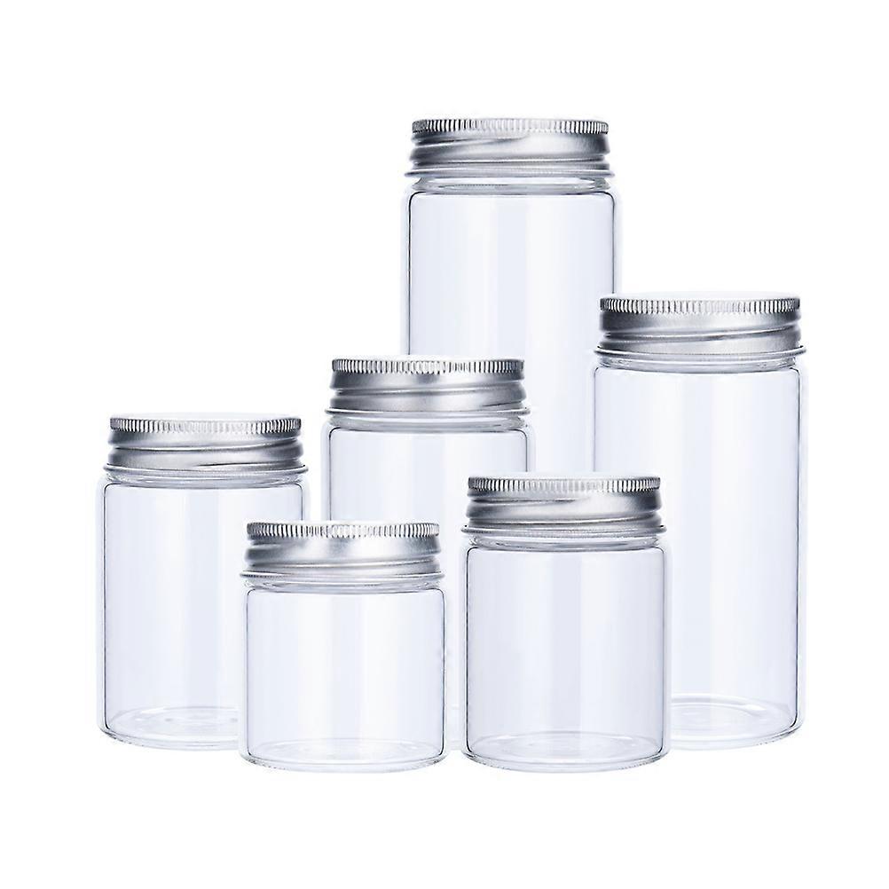 Silver Candy Jar Storage Containers for Household Use 6Pcs