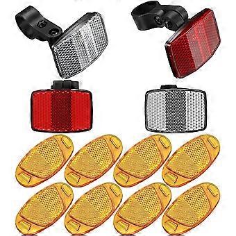 Kit de refletores ABS para bicicleta, dianteiro e traseiro, para sinalização de segurança (1 conjunto).