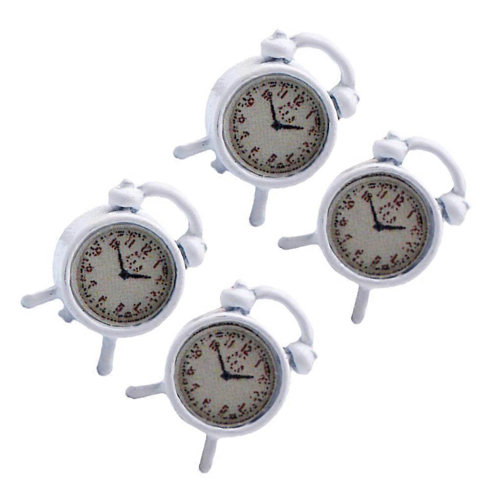 Clock Ornaments for Mini Home Decorating 4Pcs Miniature Clock Model Set