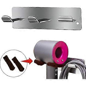 Dyson Hair Dryer Holder, Waterproof Stainless Steel Adhesive Wall Mounted Hair Dryer Holder