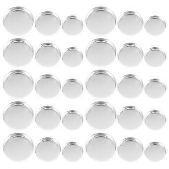 30pcs Eyeshadow Pans Round Eyeshadow Pans Refillable Cosmetics Containers Metal Pans