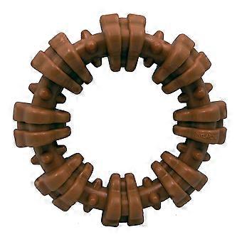 Durable Textured Ring Chew Toy for Aggressive Chewers, Large Dog Flavor Medley - 50+ lbs ziiu