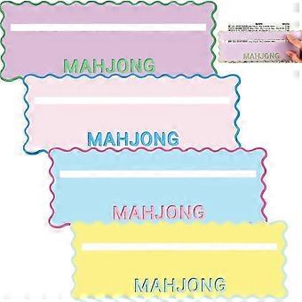 4-Pack Mahjong Tile Shuffler Line Finder Cards, Thick PVC with Scalloped Edge for Family Game Night Travel