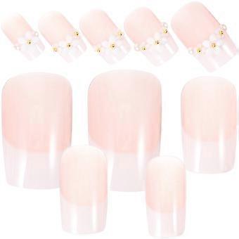 1Set Pearl Flower Press on Nails Fake Nails for Nail Art Use Manicure Supplies