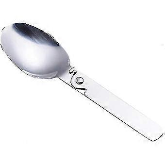 Yaju Folding Small Spoon Folding Tablespoon Portable Tableware Outdoor Camping Tableware Stainless Steel Portable Tablewaresilver1pcs