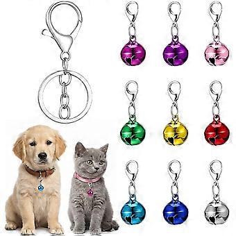 9 campanillas para mascotas para collar de perro o gato, campanilla para collar de mascota con llavero, 9 colores, accesorios de campanillas colgantes para collares de mascotas para gato, perro, gatito y pu