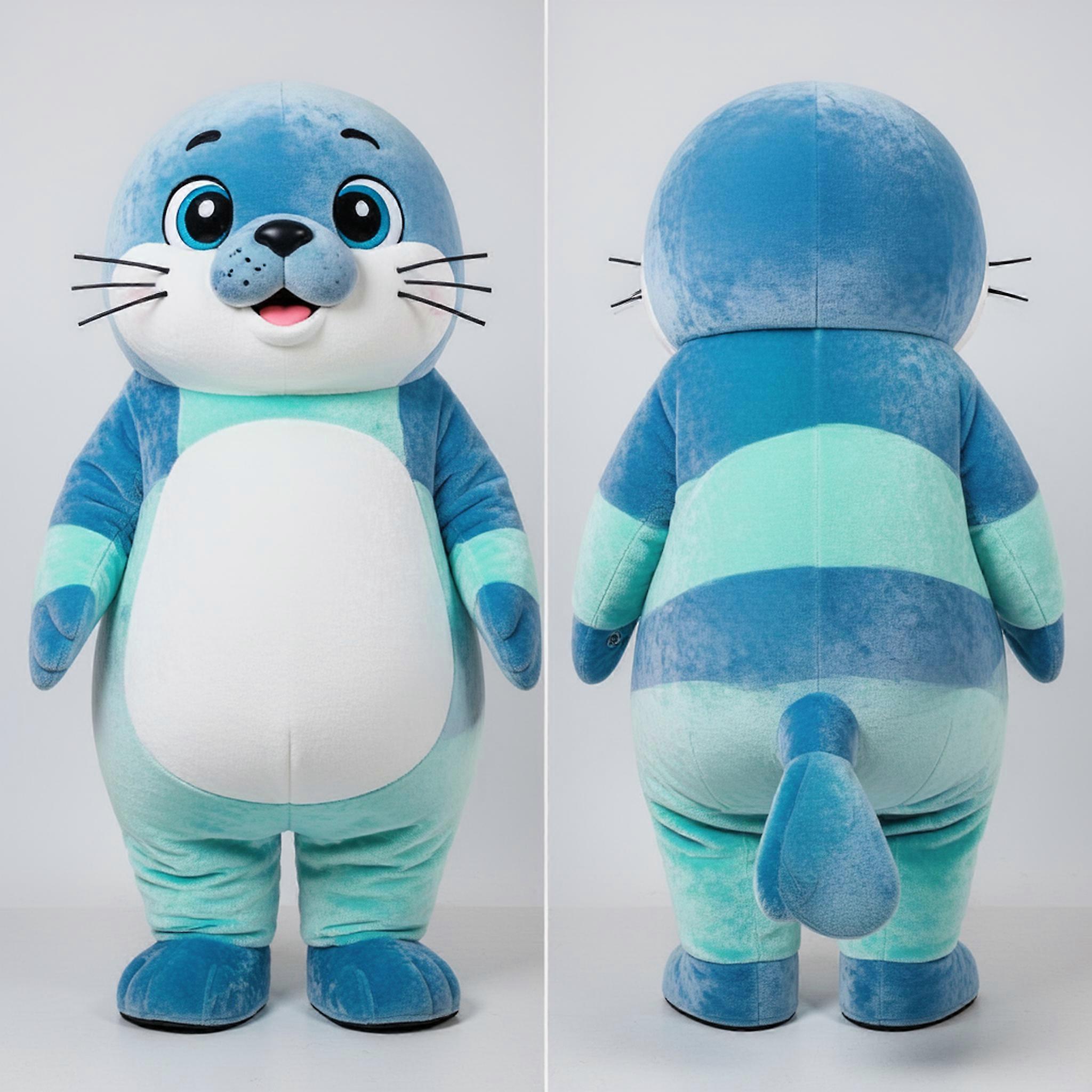 MASTICOT Silver Chubby Seal Mascot