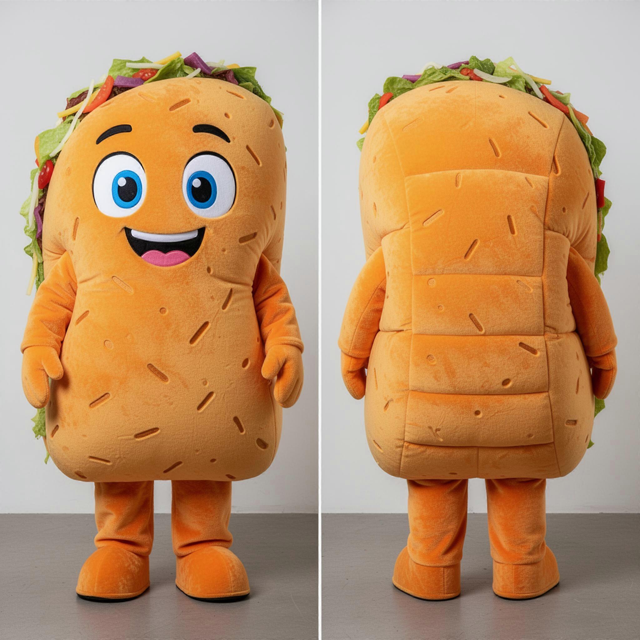 MASTICOT Orange Plush Taco Mascot