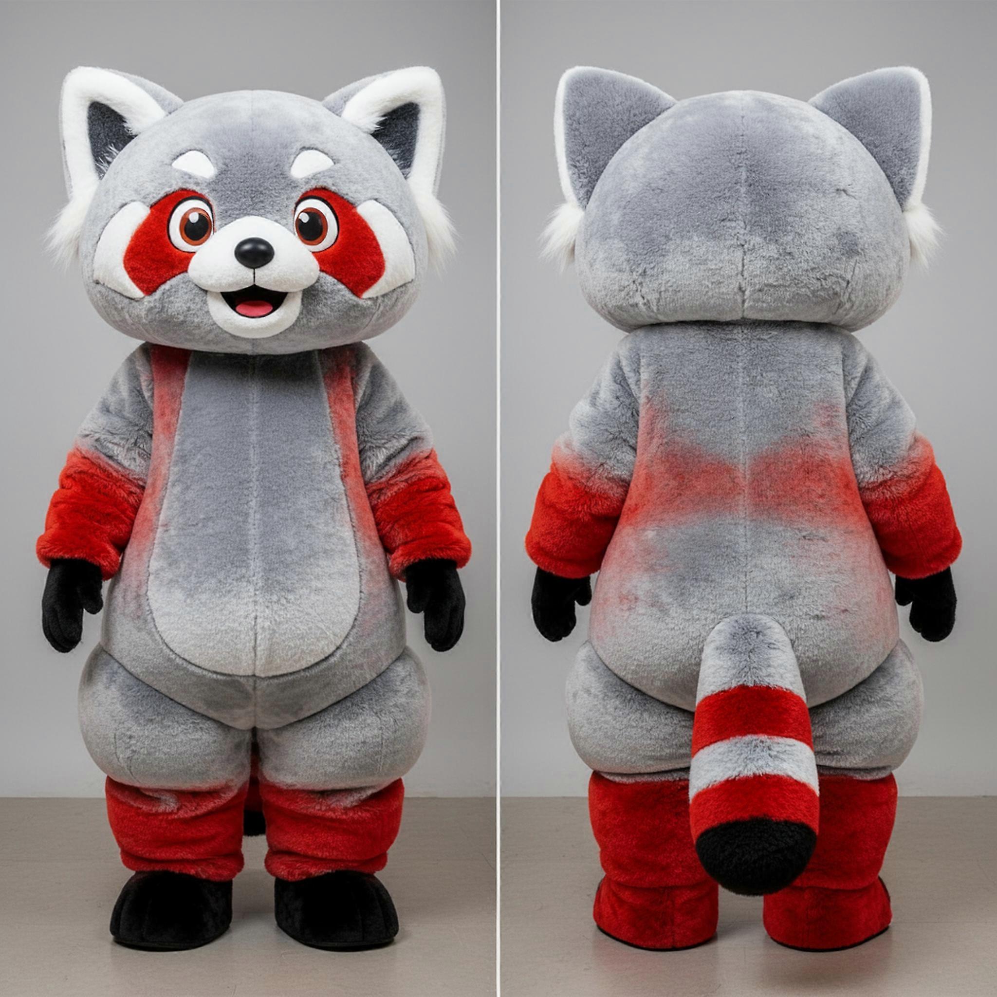 MASTICOT Silver Sleek Red Panda Mascot