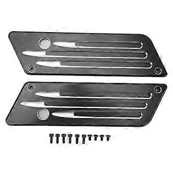 2 Pcs Saddlebag Latch Covers Saddle Bag Outer Lid Hinge Covers Plate for Touring Street Glide Electra Glide Road Glide 1993 to 2013 Black