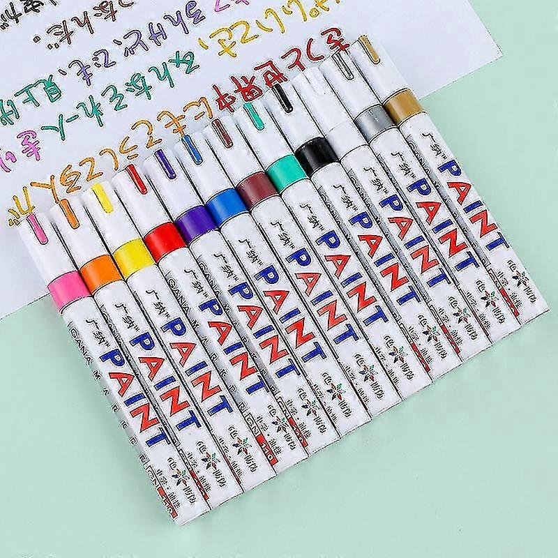 Reversible Brush Tips Acrylic Paint Pens, 12 Pcs