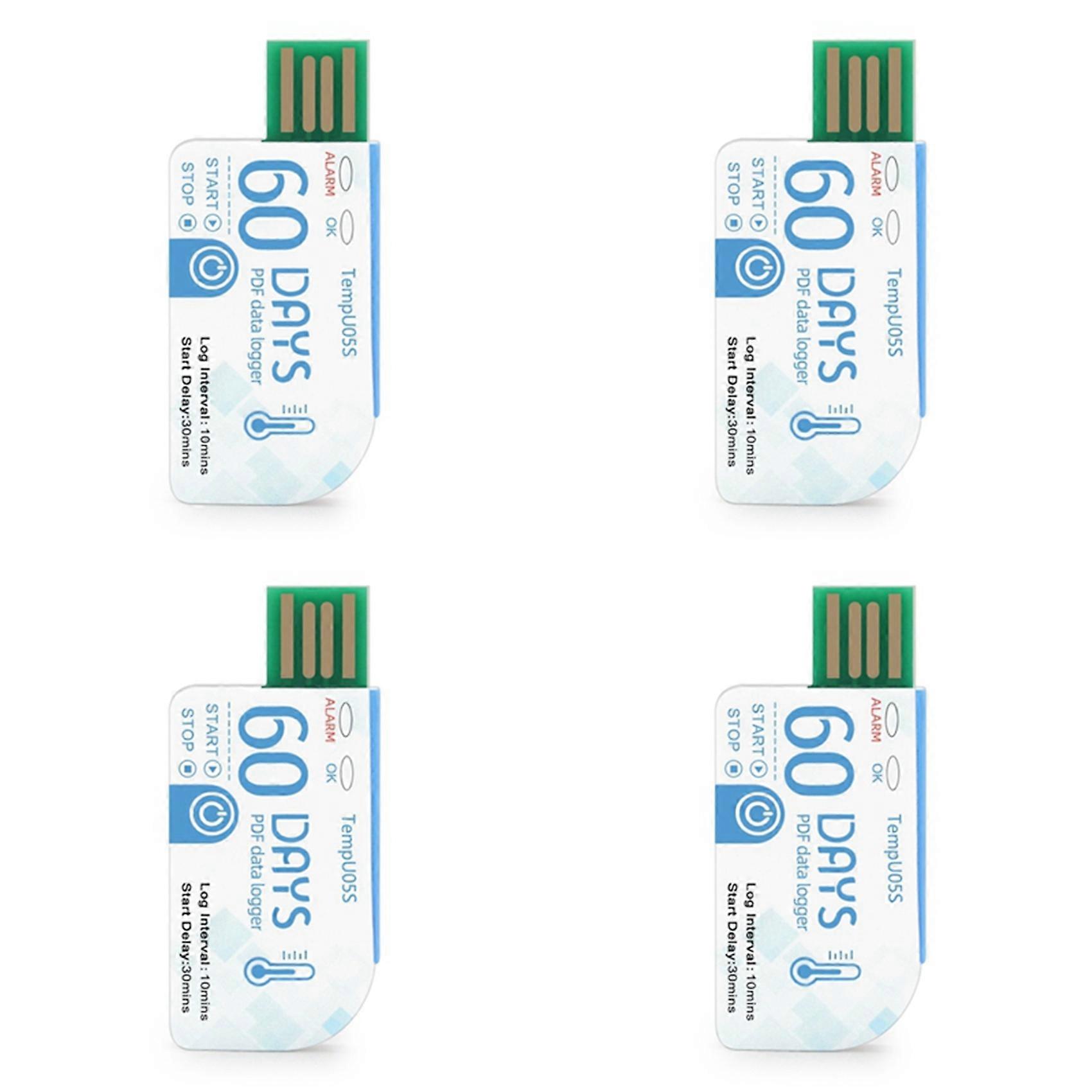 4Pcs TempU05s USB Temperature Data Logger 60 Day Single Use Temperature Analyzer PDF Report USB Temperature Logger