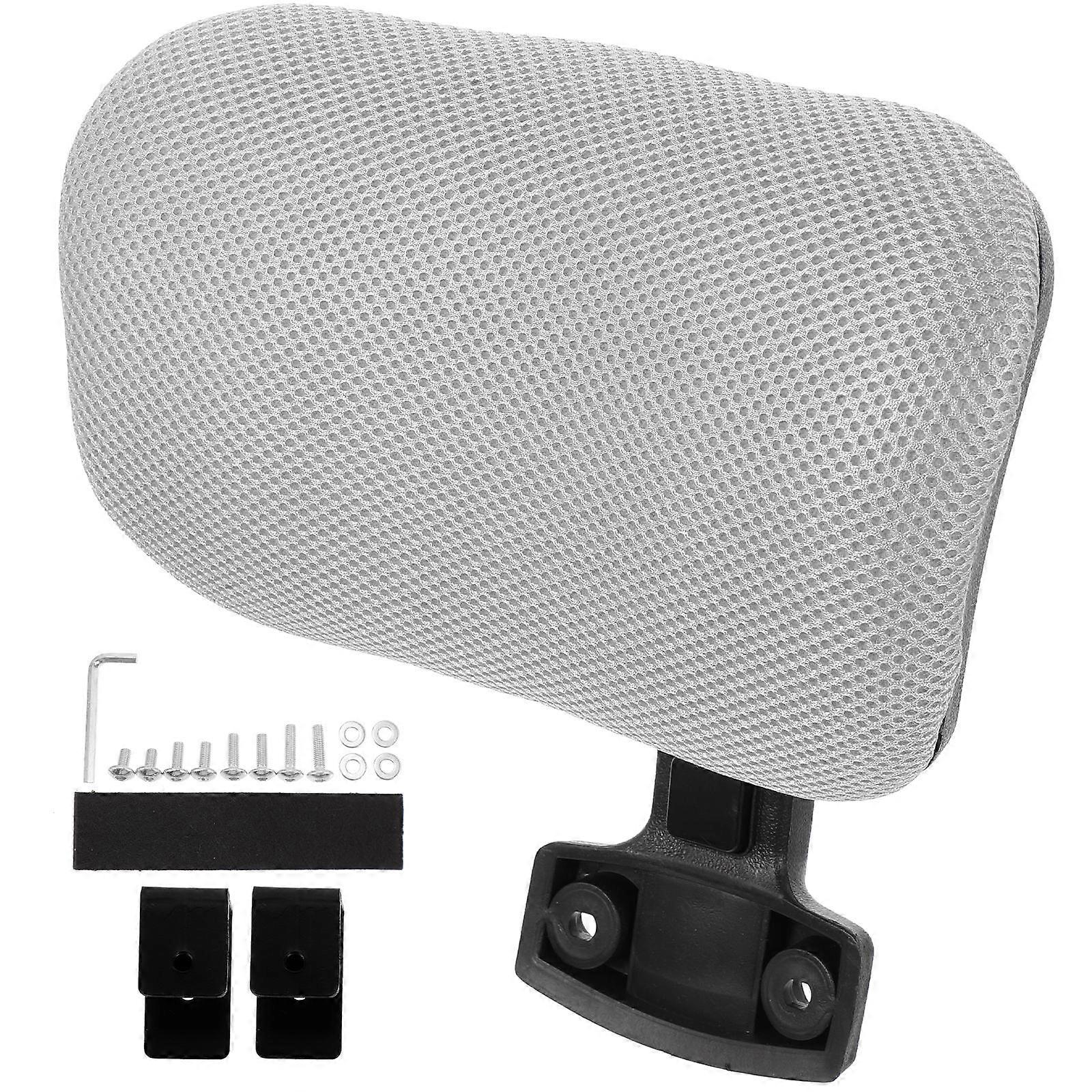 Grey Adjustable Computer Chair Headrest for Neck Support 2Sets