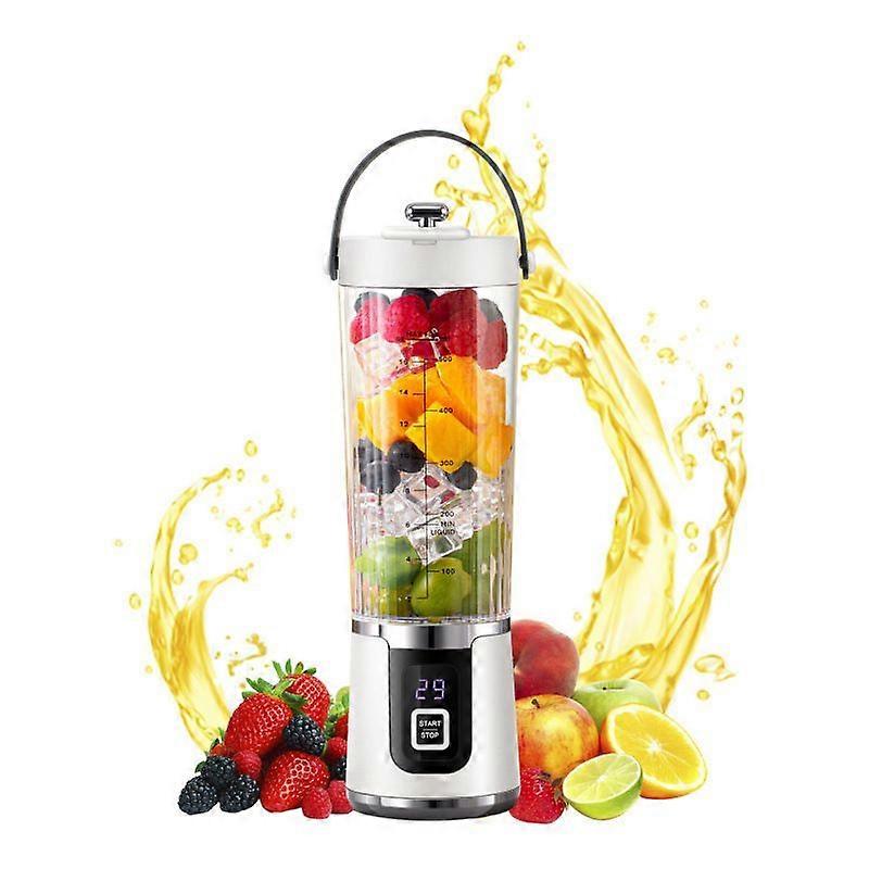 Portable Cordless Blender with LED Display & 600ml Capacitywithe)