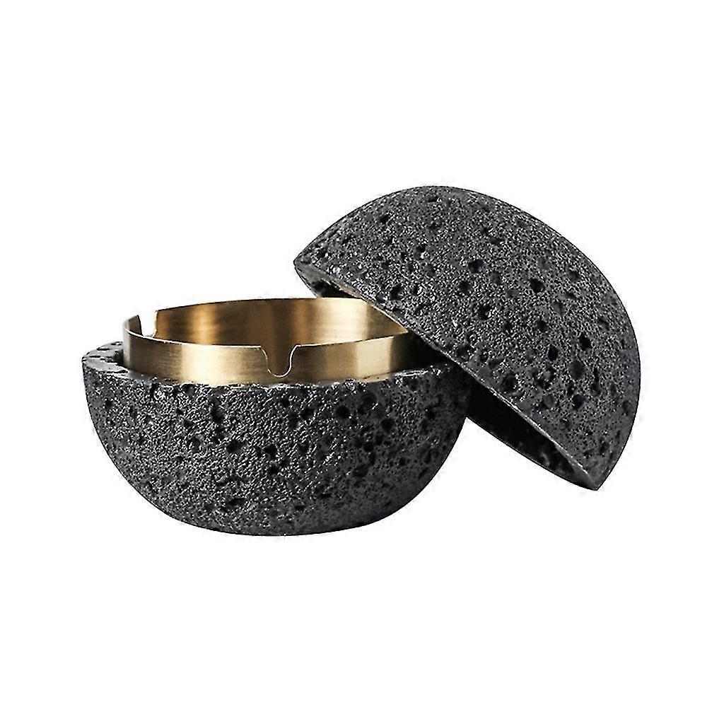 Windproof Concrete Ashtray with Stainless Lid