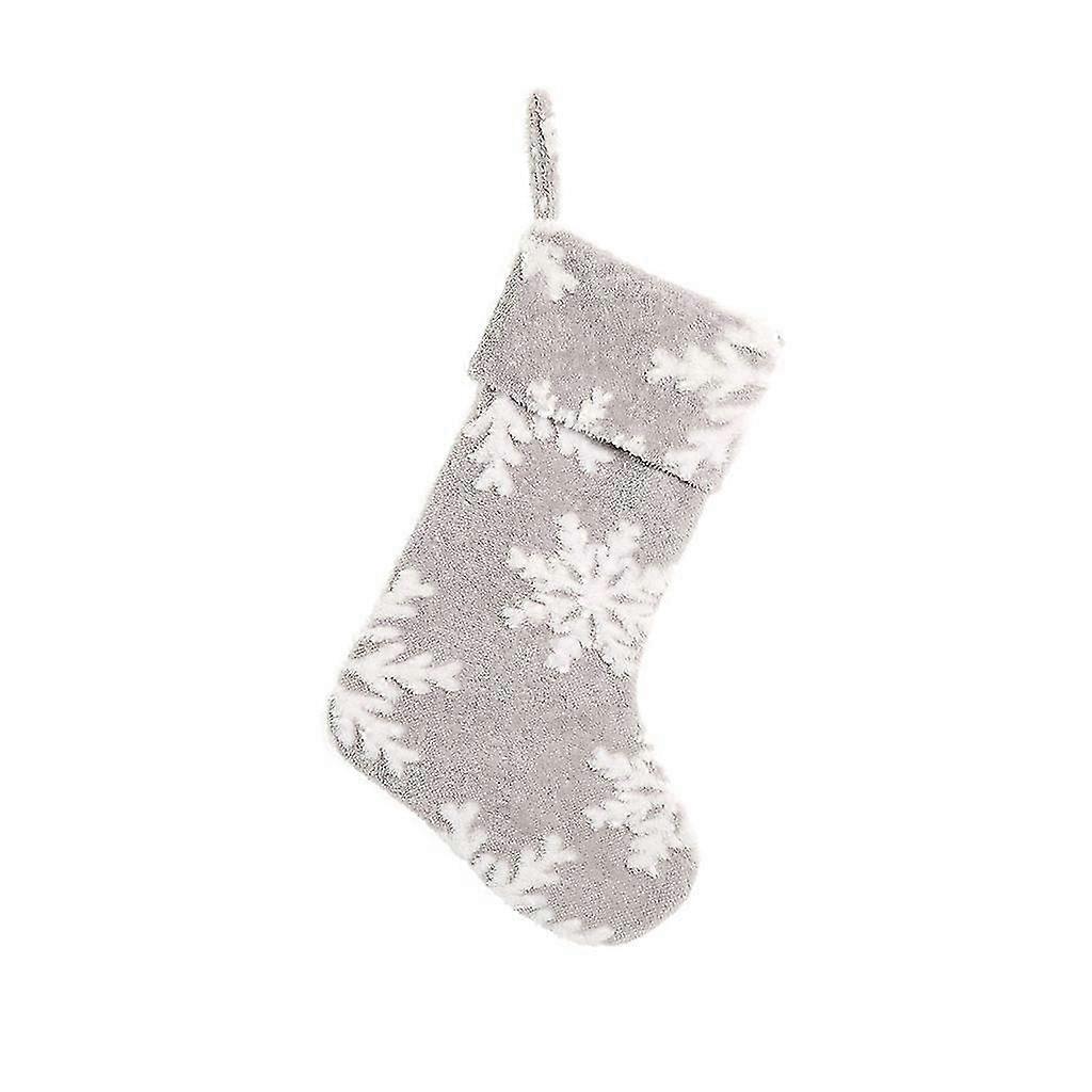 Flannel Christmas Stocking Snowflake Design
