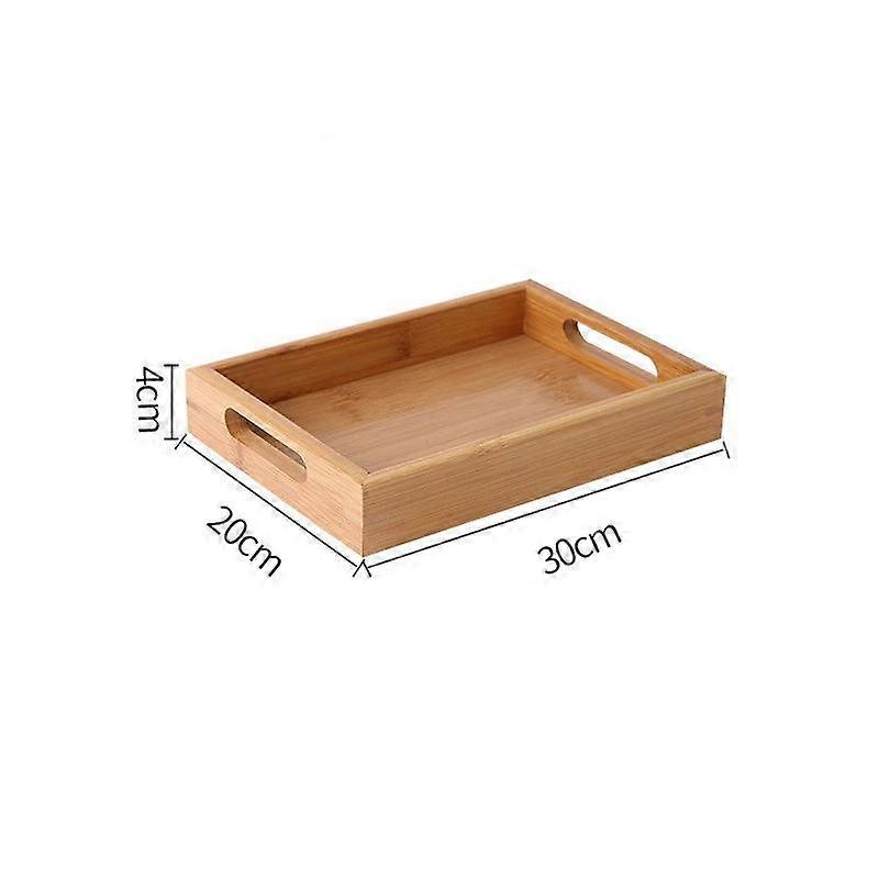 Japanese Bamboo Breakfast Serving Tray Rectangular with Handles Practical Snack Tray for Bed Dining Table